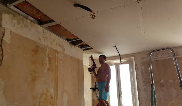 Pose de faux plafond